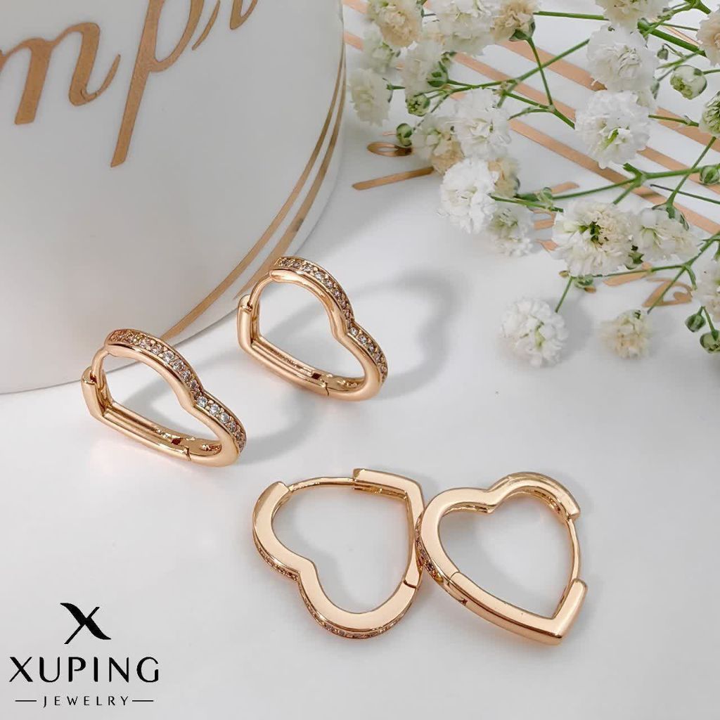 گوشواره قلبی نگین دار ژوپینگ کد 2247